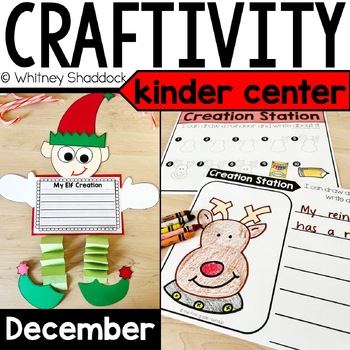 Preview of Christmas Craftivity & Directed Drawing Creation Station for Kindergarten