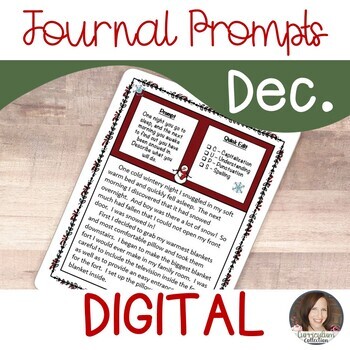 Preview of December Creative Writing for Google Classroom™ | Holiday Digital Writing