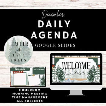 Preview of December Daily Agenda Slides (Homeroom, Morning Meeting, Transitions)