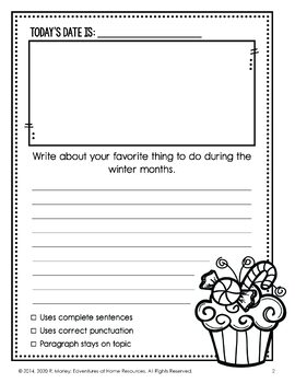 December Daily Journal (Writing Prompts) by Edventures at Home | TpT