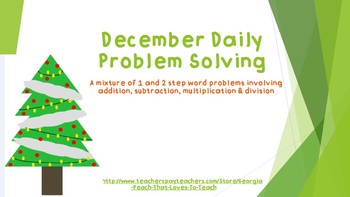 Preview of Christmas Daily Word Problems