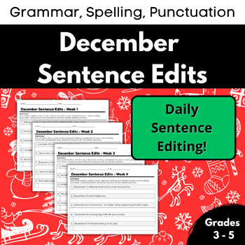 December Daily Sentence Edits - Editing, Proofreading, Writing | TPT