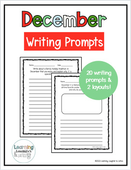 December Daily Writing Prompts by Learning Laughter and Lattes | TPT