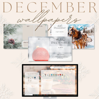 Preview of December Desktop Wallpapers (4) | Winter/Christmas | Seasonal Digital Decor