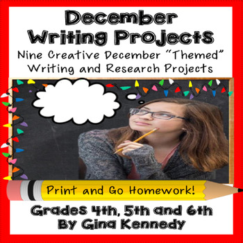 Preview of December Writing Projects for Upper Elementary Students