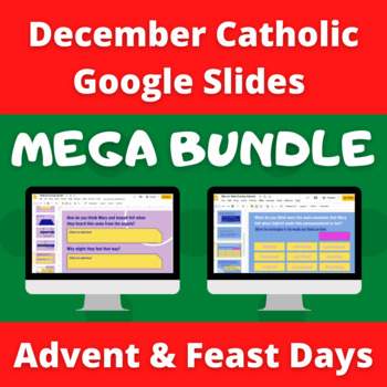 Preview of December Digital Catholic Mega Bundle Google Slides | Advent Feast Days No Prep
