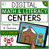 December Digital Centers for Kindergarten - Math & Literac