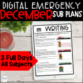 December Digital Emergency Sub Plans No Prep for 3rd and 4