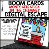 December Digital Escape Boom Cards MONTY is Stuck in the Chimney