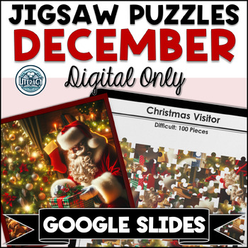 Preview of December Digital Jigsaw Puzzles - Winter & Holiday Themes - Middle & High School