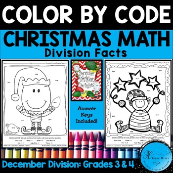Download Christmas Math Activities ~ December Division De'lights' ~ Color By The Code