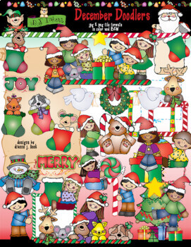 Preview of December Doodlers Clip Art for Christmas and Winter Holidays