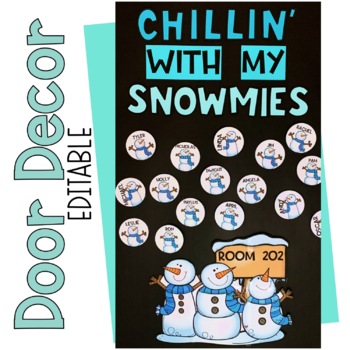 Preview of December Door | January Door | Winter Snowman Door Decor