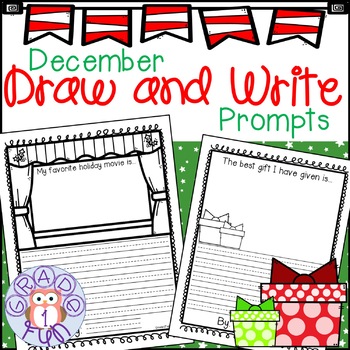December Draw and Write Prompts by Grade1Fun | Teachers Pay Teachers