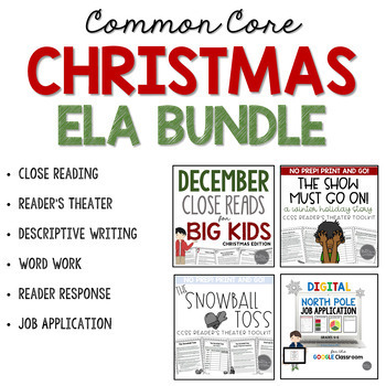 Preview of December ELA Activities Bundle for Middle School