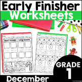 December Early Finishers Winter Phonics and Math Worksheet