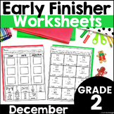 December Winter Phonics and Math Early Finisher Worksheet 