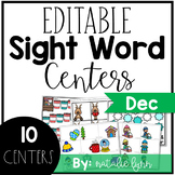 December Editable Sight Word Games and Centers