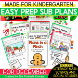 December Emergency Sub Plans for Kindergarten