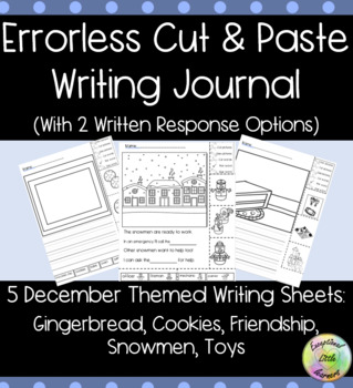 Preview of December Errorless Cut & Paste Writing Journal (2 Written Options Included)