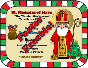 Preview of December Feast Day Catholic Saint Poster - Saint Nicholas of Myra