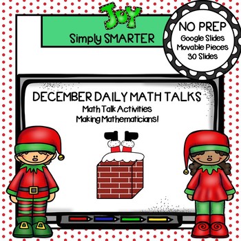Preview of December First Grade Digital Daily Math Talks For GOOGLE SLIDES