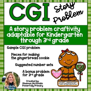 Preview of December Gingerbread Craftivity | CGI Word Problem | Story Problem