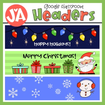 Preview of December Google Classroom Headers