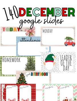 Preview of December Google Slides Templates + Blanks to Customize