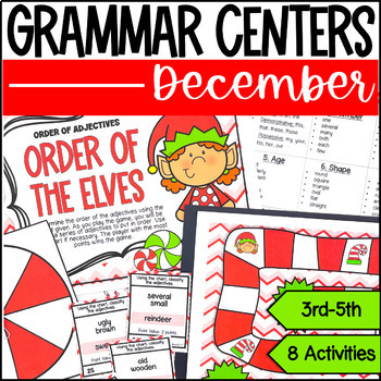 Preview of December Grammar Games and Activities - 3rd-5th Grade