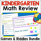 Kindergarten Math Review Games & Riddles Bundle - Year Lon
