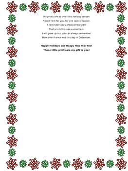 Preview of December Handprint Poem -Editable