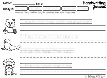 December Handwriting Practice Journal by Winnie Kids | TpT