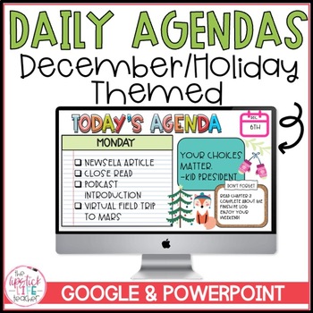 Preview of December Holiday Daily Agenda Google Slides
