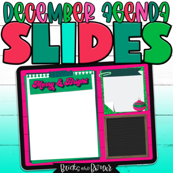 Preview of December Holiday Daily Agenda Slides Templates Google Classroom