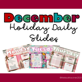Preview of December Holiday Daily Slides