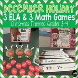 December Holiday Literacy and Math Centers Grades 3-4