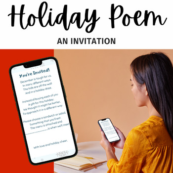 Preview of December Holiday Poem | Invitation | Teachers & Staff | Gift