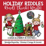 December Holiday Riddles - Read, Think and Write Activities
