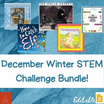 Preview of December Holiday Winter STEM Challenge Bundle