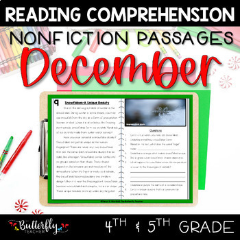 Preview of December Holidays Close Reading Passages Informational Texts Christmas Reading