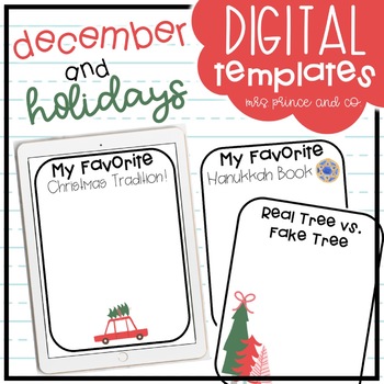 Preview of December + Holidays Digital Templates and Activities!