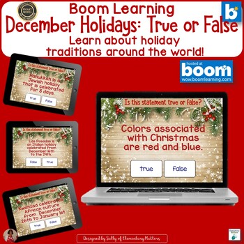 Preview of December Holidays History and Traditions Boom Learning Digital Task Cards