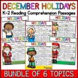 December Holidays K-2 Reading Comprehension Passages Bundle