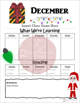 Preview of December Homework and Newsletters