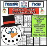 December | Christmas | Winter NO PREP Packet | Primary | J