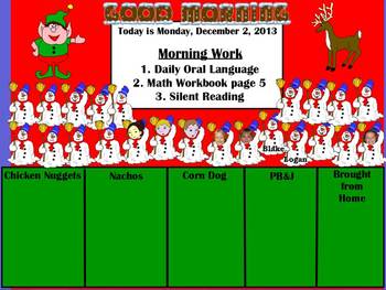 Preview of December Interactive Attendance and Lunch Count Flipchart