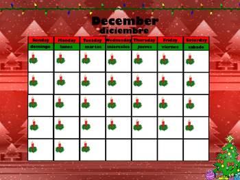 Preview of December Interactive Calendar