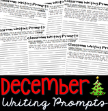 Writing Prompts DECEMBER (Bell Ringer, Morning Work, Daily