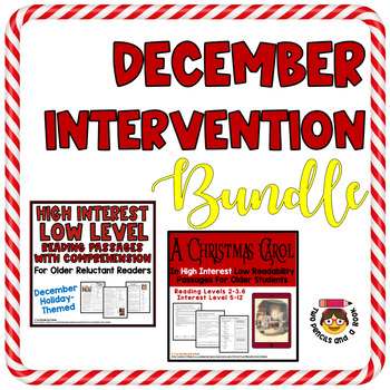 Preview of December Intervention Bundle - A Christmas Carol & December Holidays